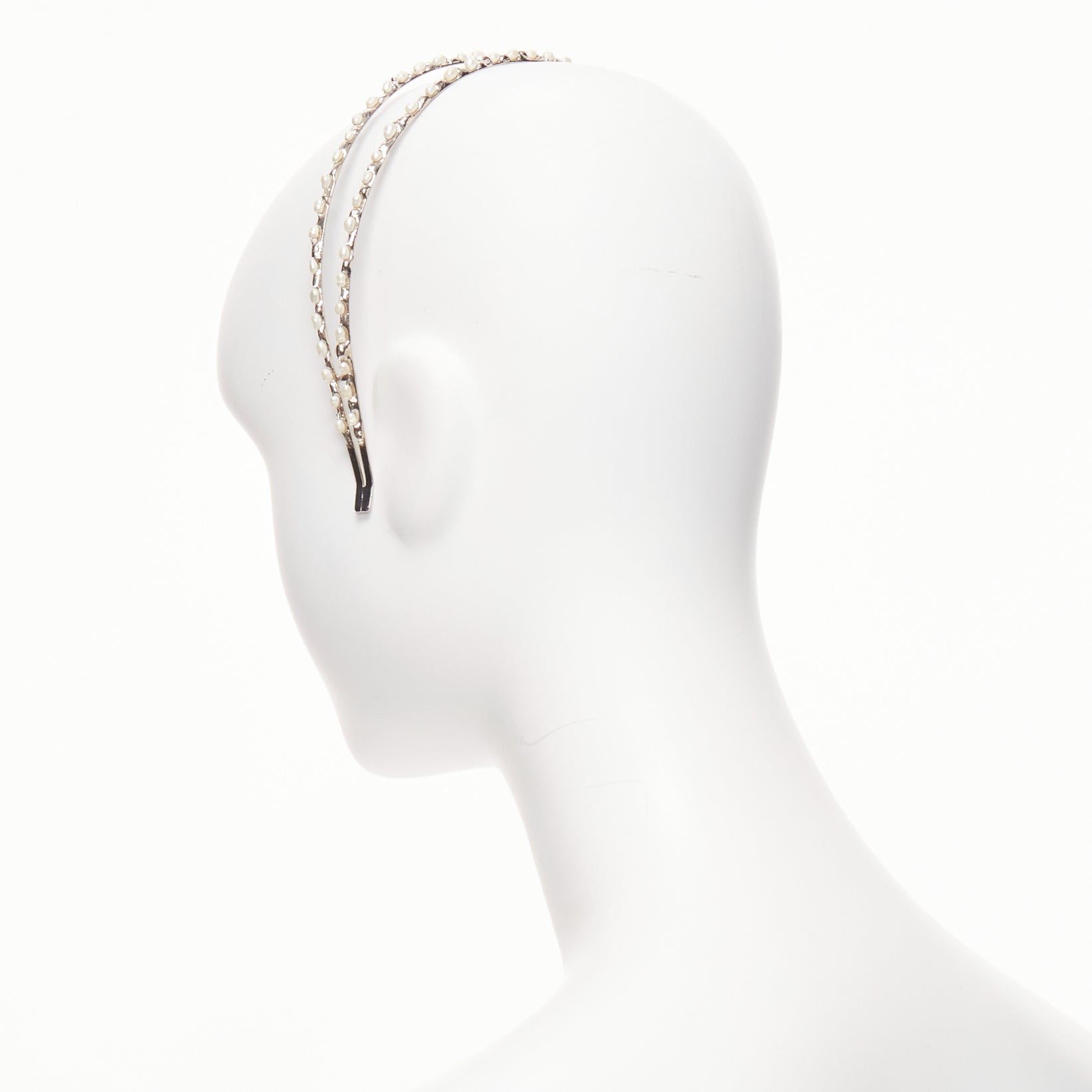 Other ROSANTICA faux pearl embellished wiggle silver metal alice headband Size ONE SIZE - 6 Thumbnail
