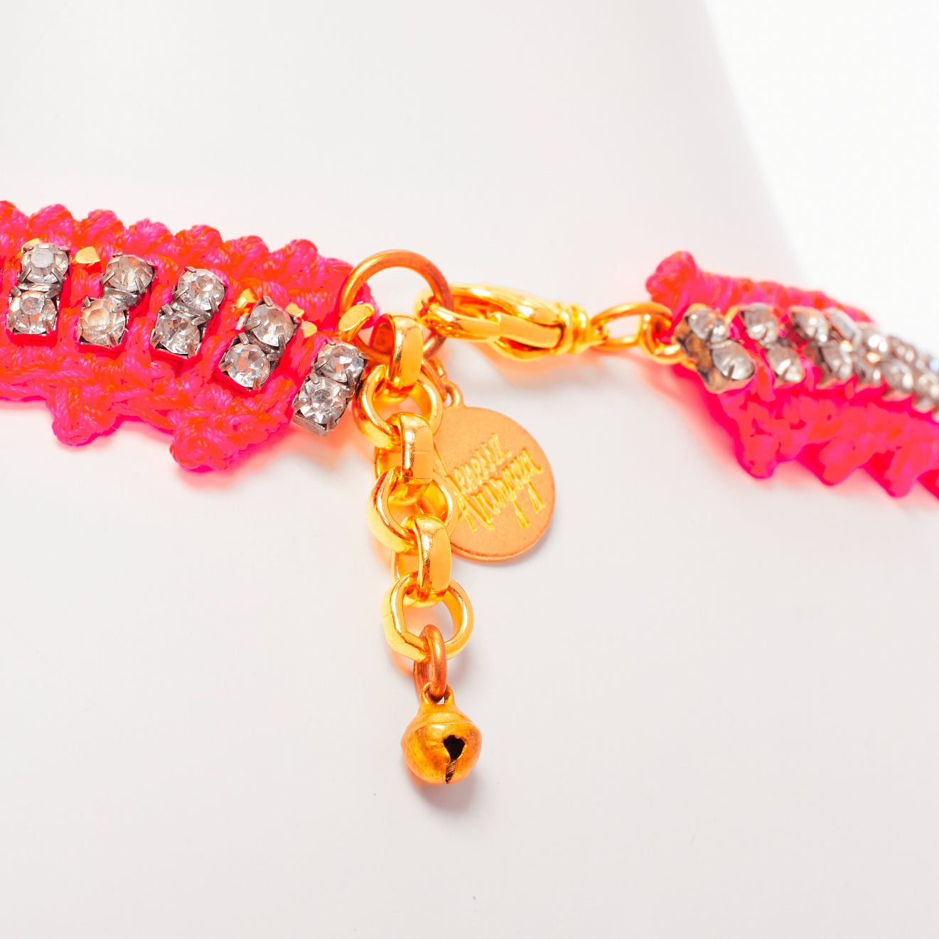 Other VANESSA ARIZAGA neon orange rope clear crystal chandelier short necklace Size ONE SIZE - 2 Thumbnail