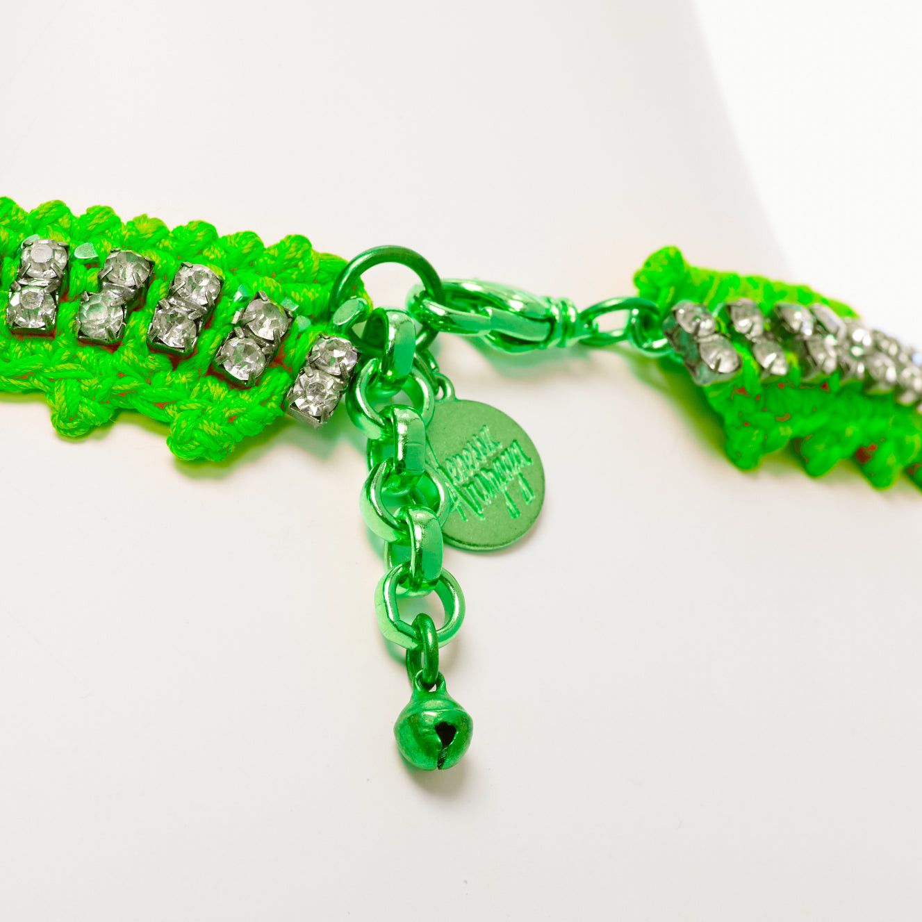Other VANESSA ARIZAGA neon green rope clear crystal chandelier short necklace Size ONE SIZE - 2 Thumbnail