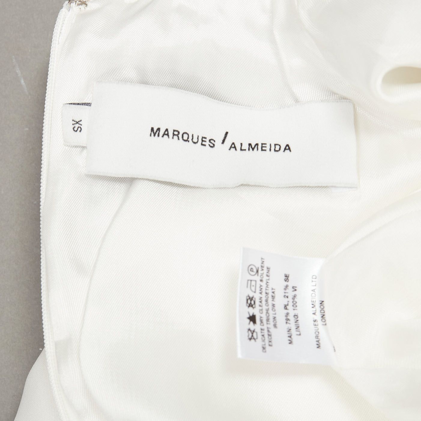 Marques'Almeida MARQUES ALMEIDA white silky darted bust fit flare high neck cocktail dress XS Size XS / US 0-2 / IT 36-38 - 8 Thumbnail