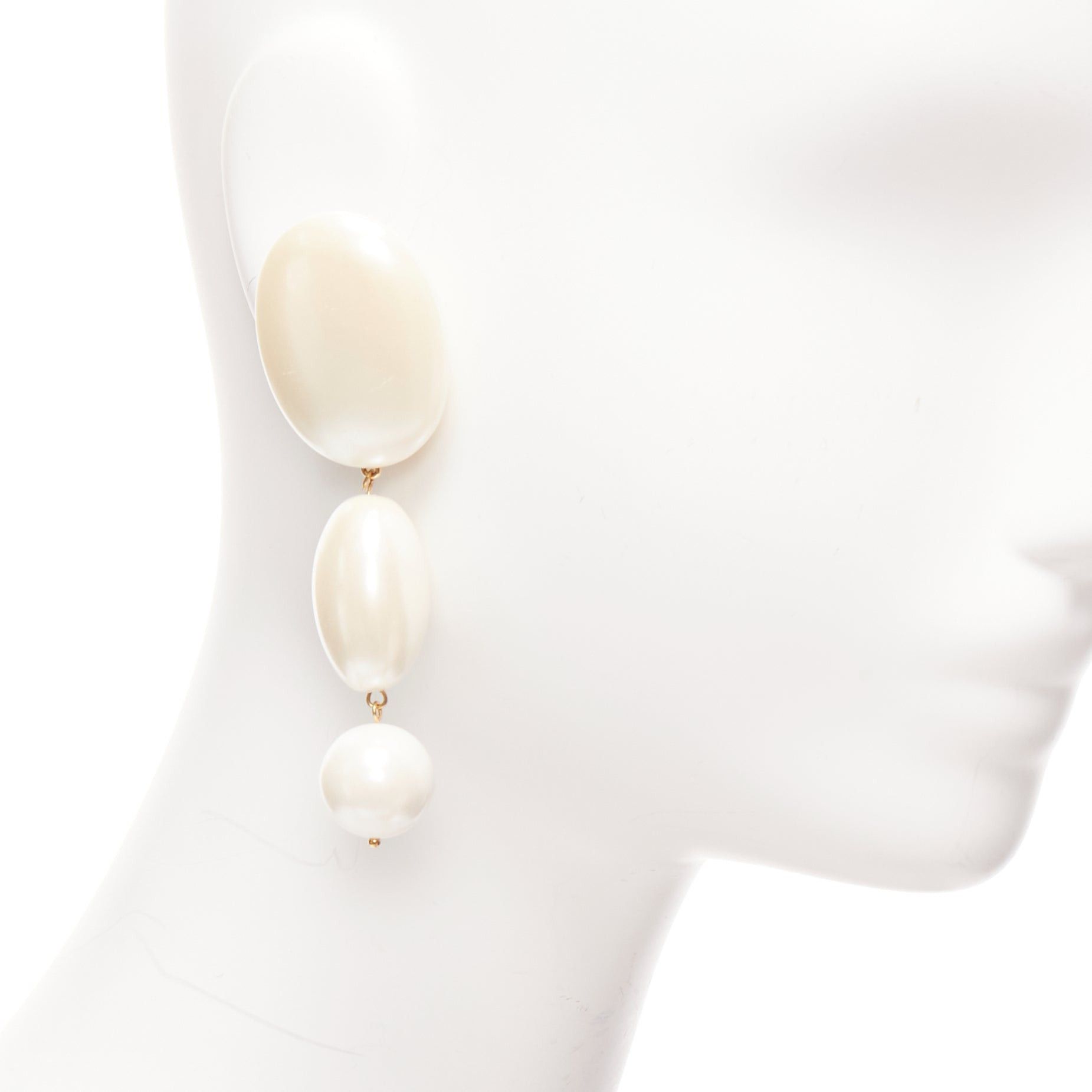 Other LELE SADOUGHI cream big geometric faux pearls drop pin earrings Size ONE SIZE - 2 Thumbnail