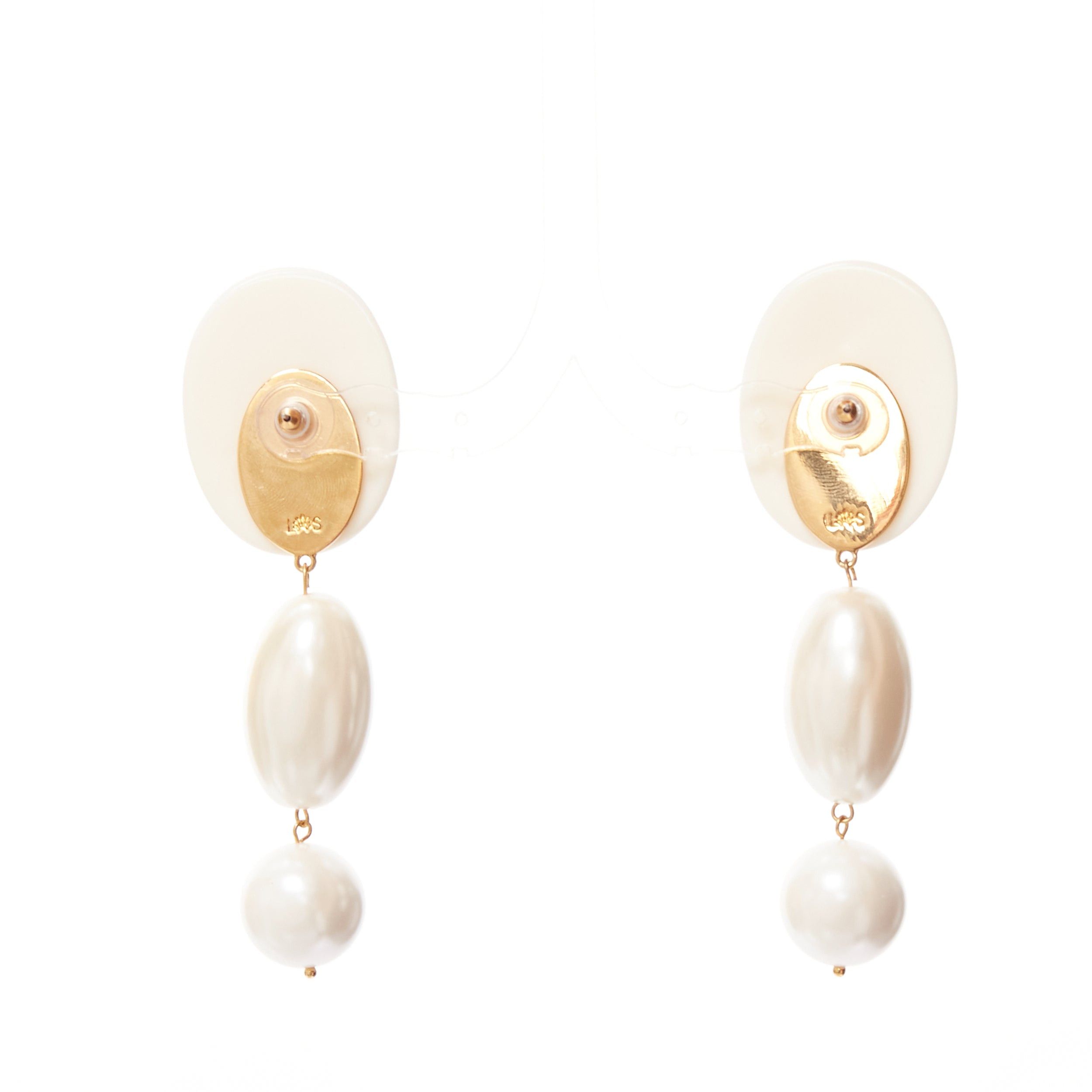Other LELE SADOUGHI cream big geometric faux pearls drop pin earrings Size ONE SIZE - 5 Thumbnail