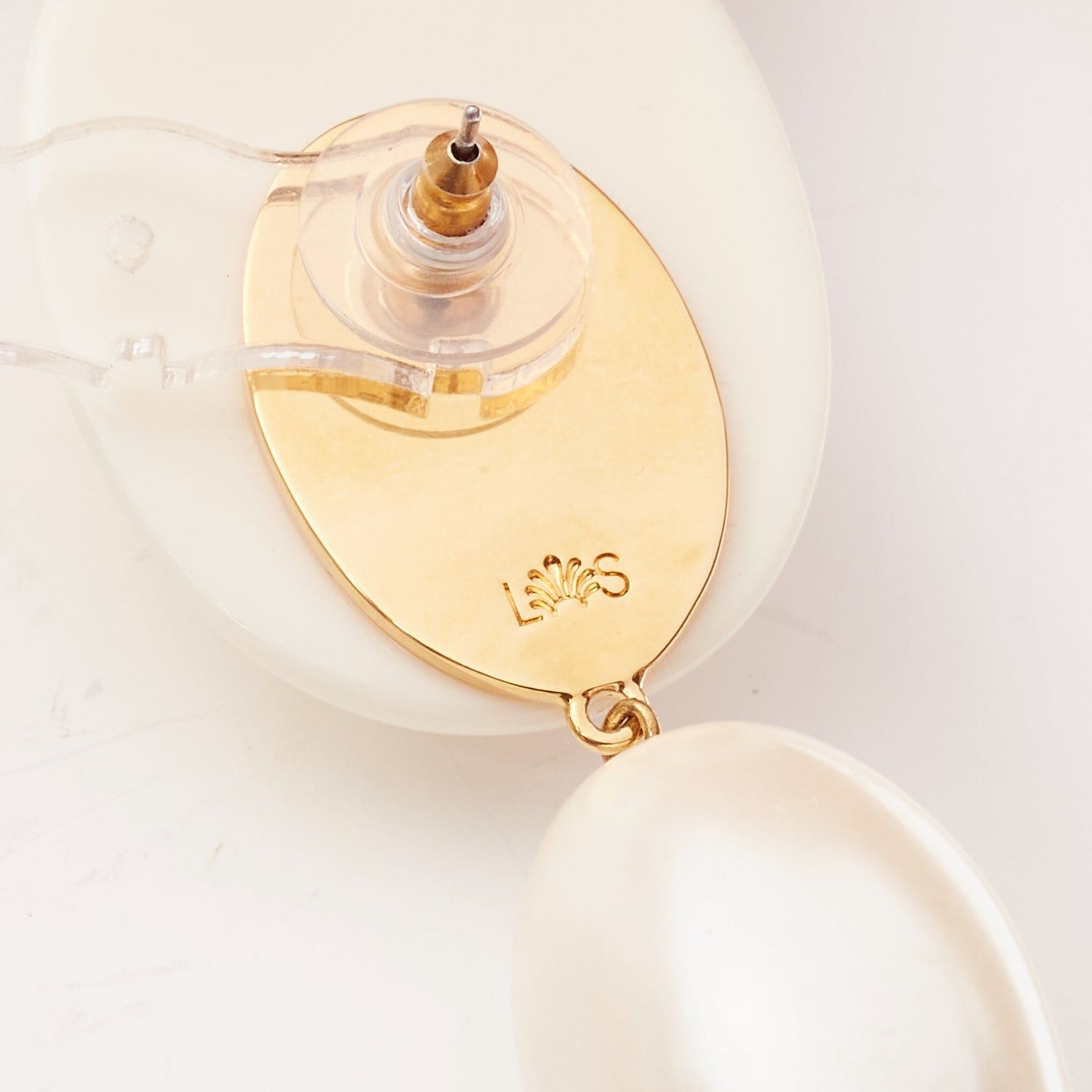 Other LELE SADOUGHI cream big geometric faux pearls drop pin earrings Size ONE SIZE - 6 Thumbnail