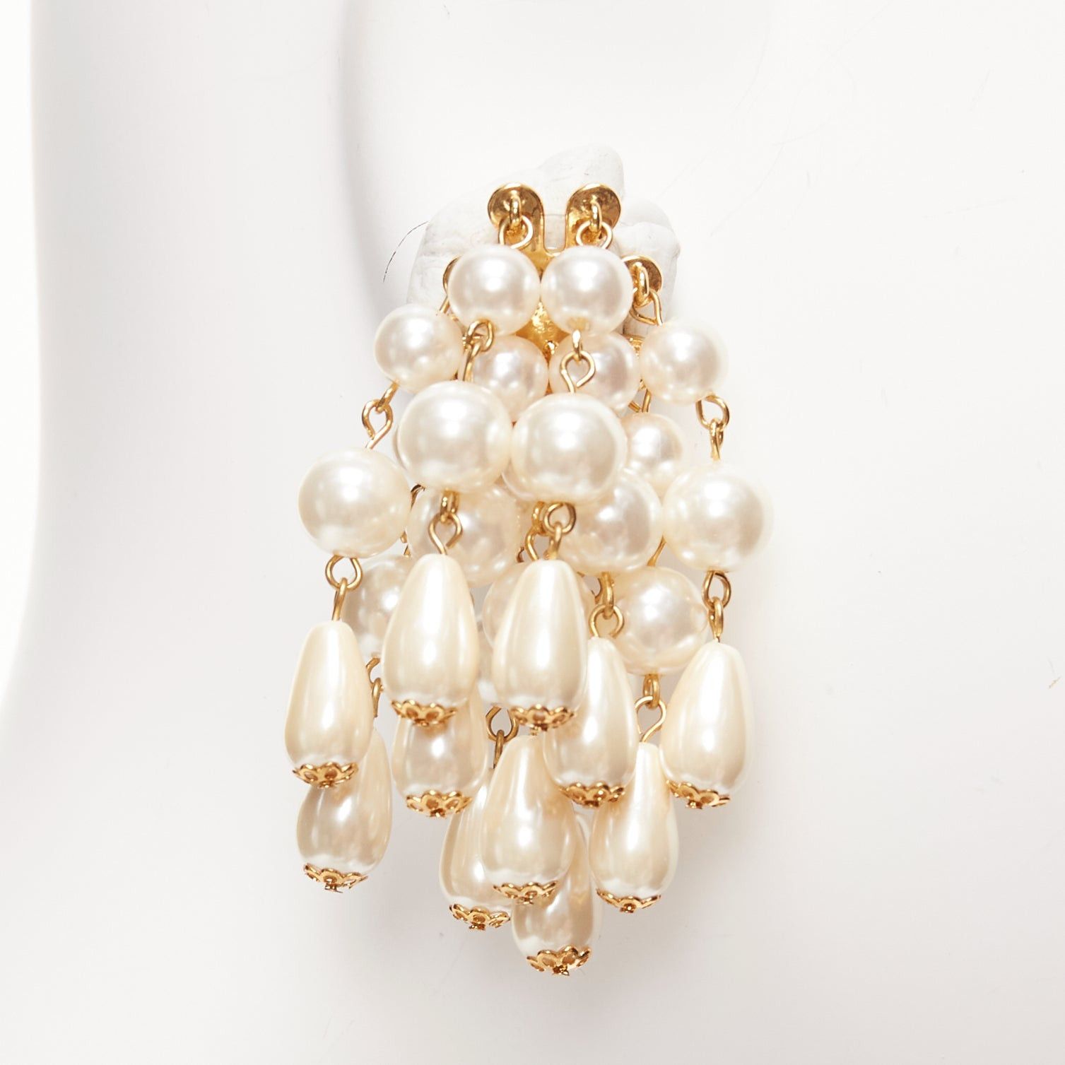 Other LELE SADOUGHI cream faux pearl starburst dangling chandelier pin earrings Size ONE SIZE - 4 Thumbnail