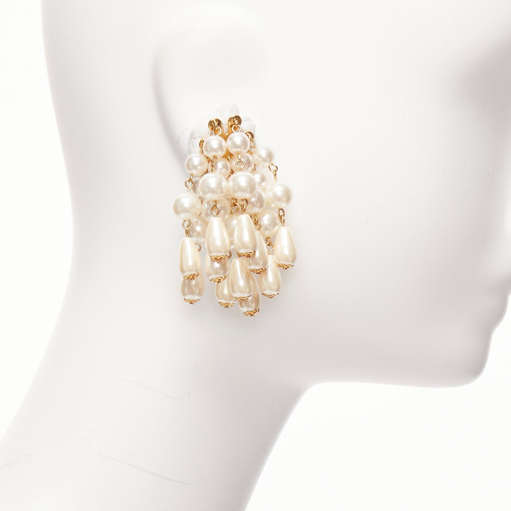 Other LELE SADOUGHI cream faux pearl starburst dangling chandelier pin earrings Size ONE SIZE - 3 Thumbnail
