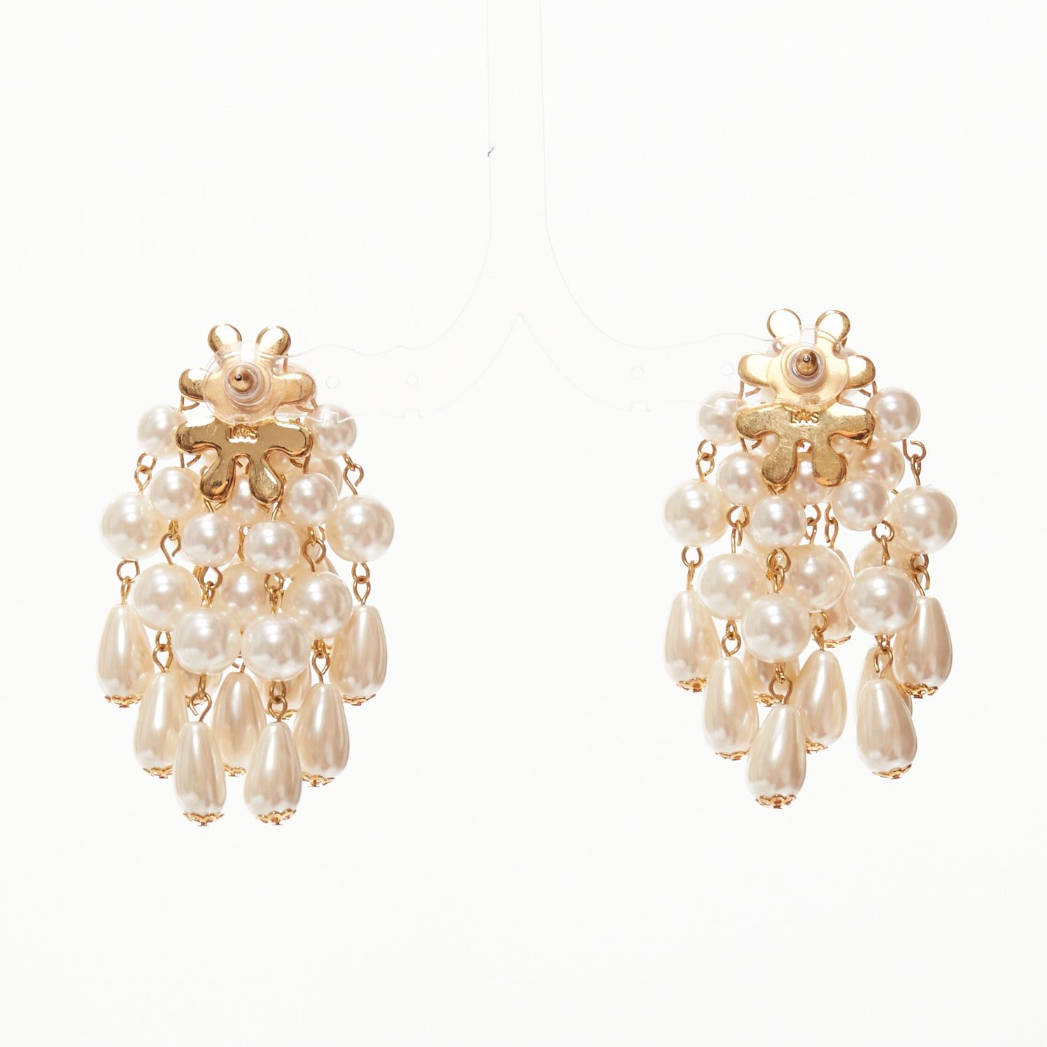 Other LELE SADOUGHI cream faux pearl starburst dangling chandelier pin earrings Size ONE SIZE - 6 Thumbnail