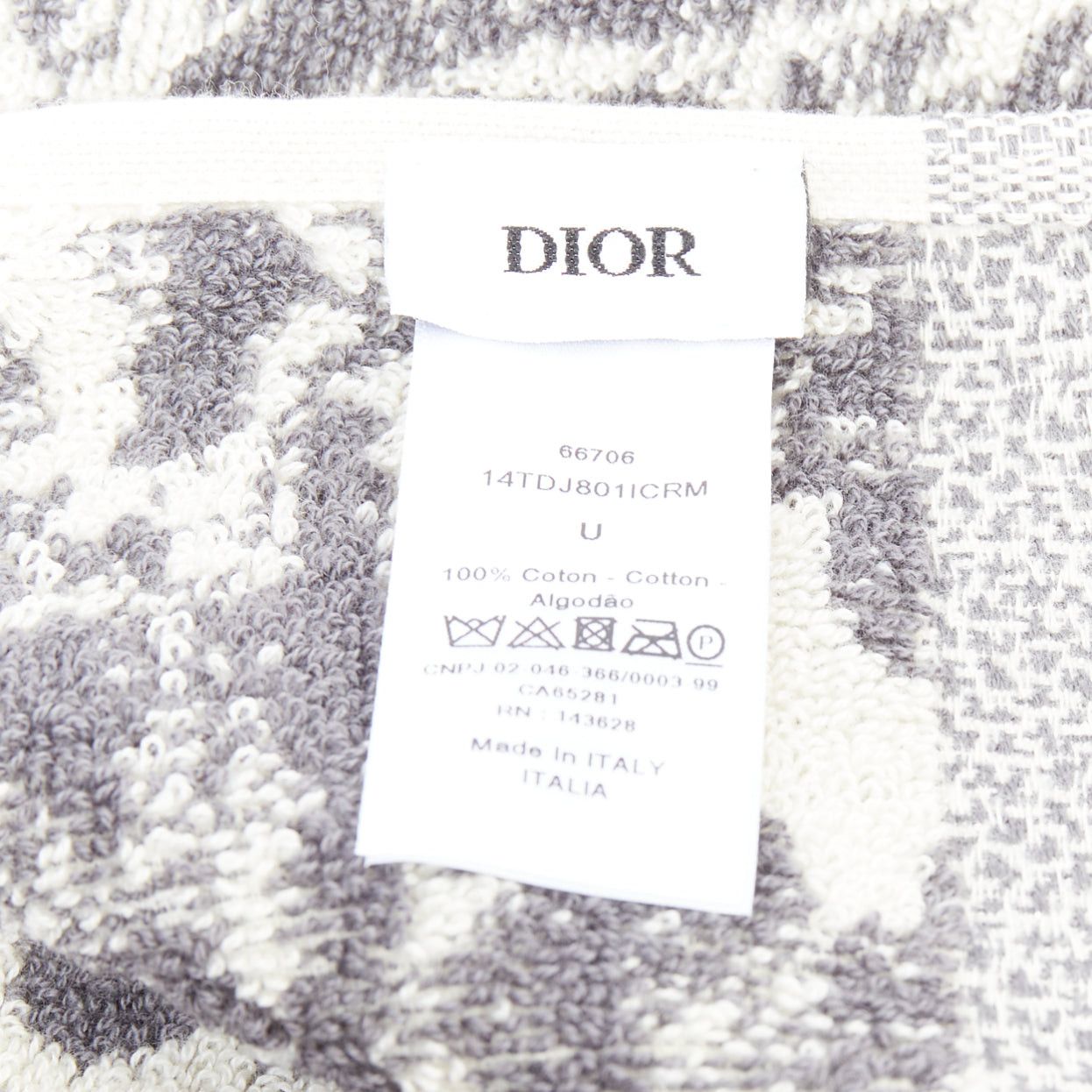 Dior CHRISTIAN DIOR Toile de Jouy ivory grey reverse cotton big beach towel Size ONE SIZE - 8 Thumbnail