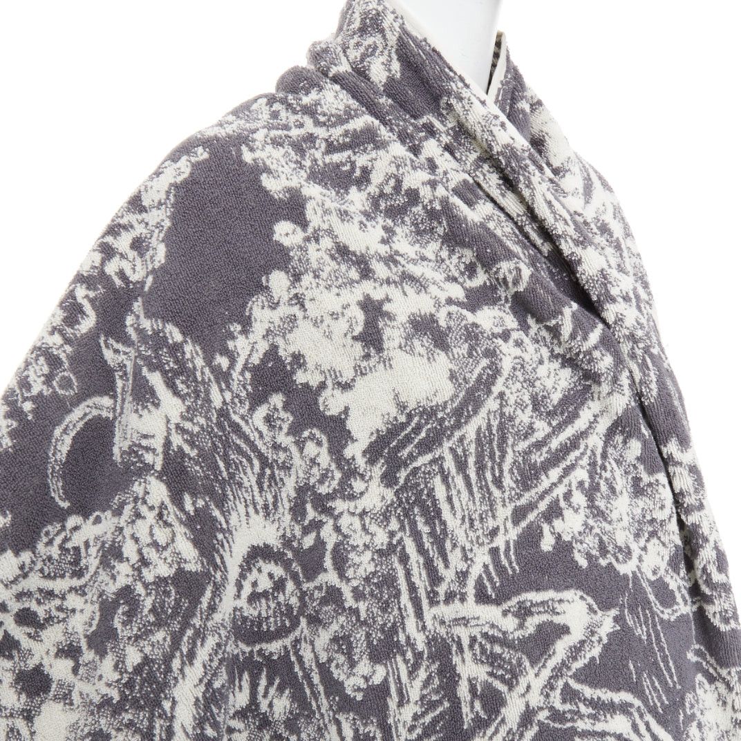 Dior CHRISTIAN DIOR Toile de Jouy ivory grey reverse cotton big beach towel Size ONE SIZE - 7 Thumbnail