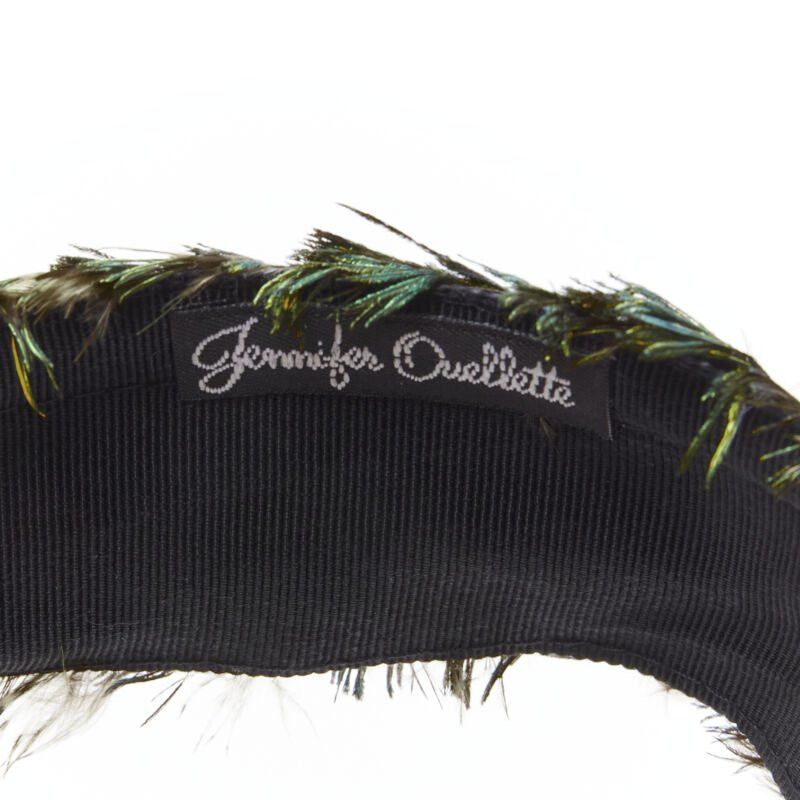 Other JENNIFER OUELLETTE Lot of 2 green peacock feather black sequins wide headband Size ONE SIZE - 12 Thumbnail