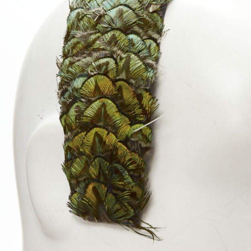 Other JENNIFER OUELLETTE Lot of 2 green peacock feather black sequins wide headband Size ONE SIZE - 5 Thumbnail