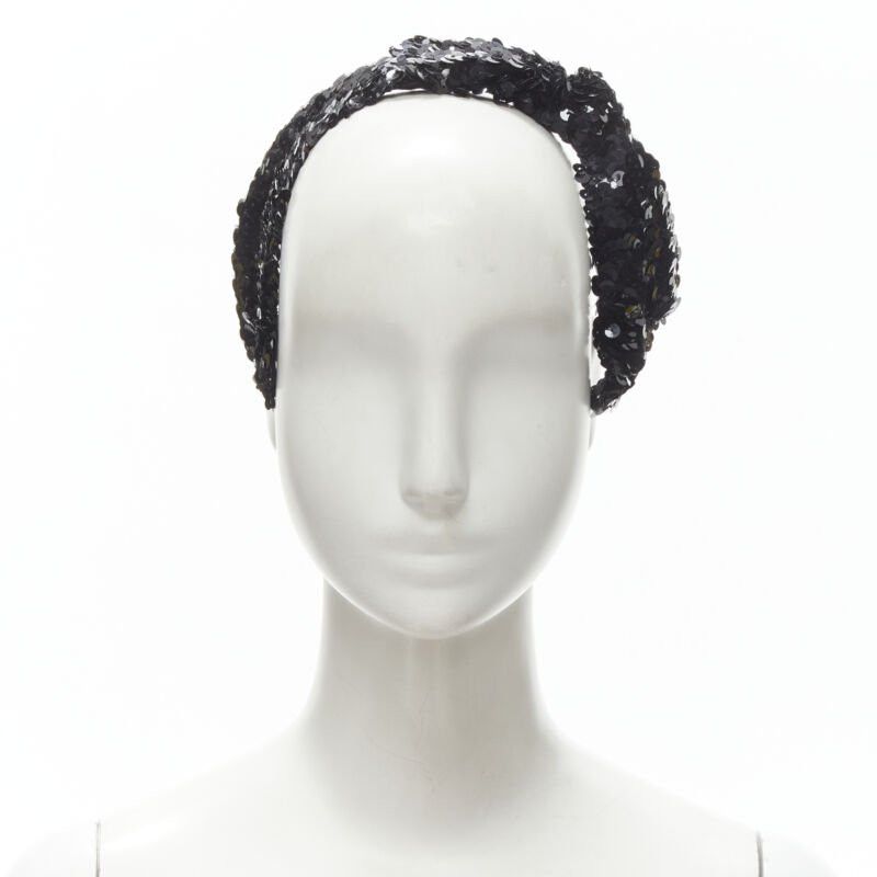 Other JENNIFER OUELLETTE Lot of 2 green peacock feather black sequins wide headband Size ONE SIZE - 6 Thumbnail