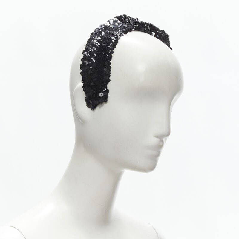 Other JENNIFER OUELLETTE Lot of 2 green peacock feather black sequins wide headband Size ONE SIZE - 7 Thumbnail