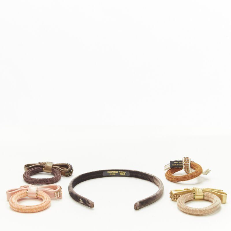 Other ALEXANDRE DE PARIS Alexander Zouari 5X velvet crystal leather bow hair tie band Size ONE SIZE - 2 Thumbnail