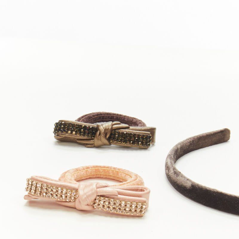 Other ALEXANDRE DE PARIS Alexander Zouari 5X velvet crystal leather bow hair tie band Size ONE SIZE - 4 Thumbnail