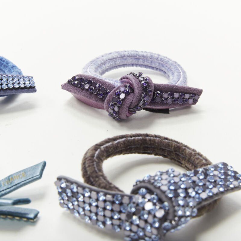 Other ALEXANDRE DE PARIS Alexander Zouari LOT OF 4 crystal bow hair tie purple blue Size ONE SIZE - 4 Thumbnail