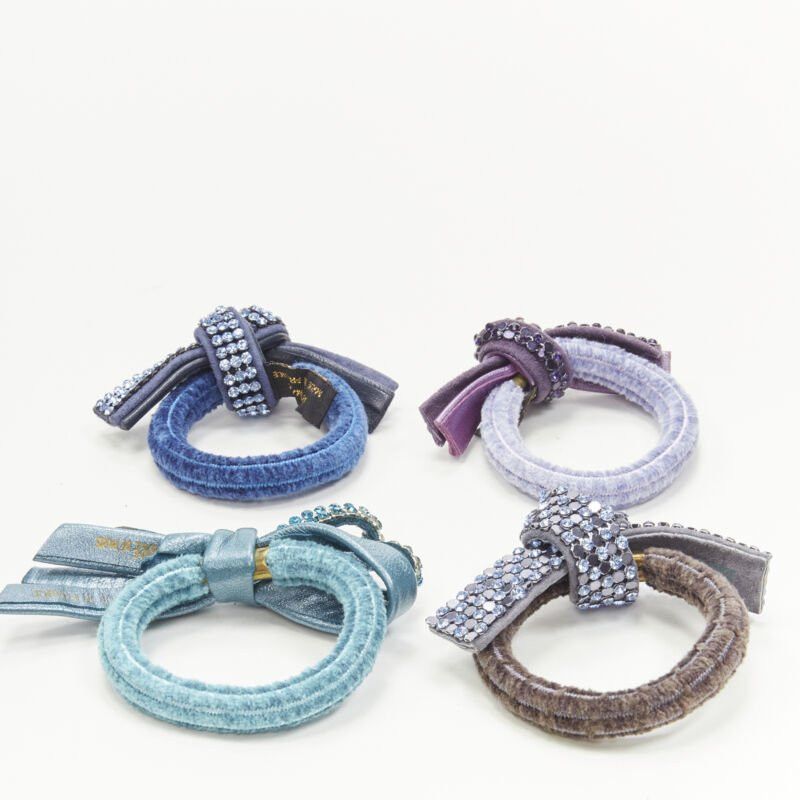 Other ALEXANDRE DE PARIS Alexander Zouari LOT OF 4 crystal bow hair tie purple blue Size ONE SIZE - 3 Thumbnail