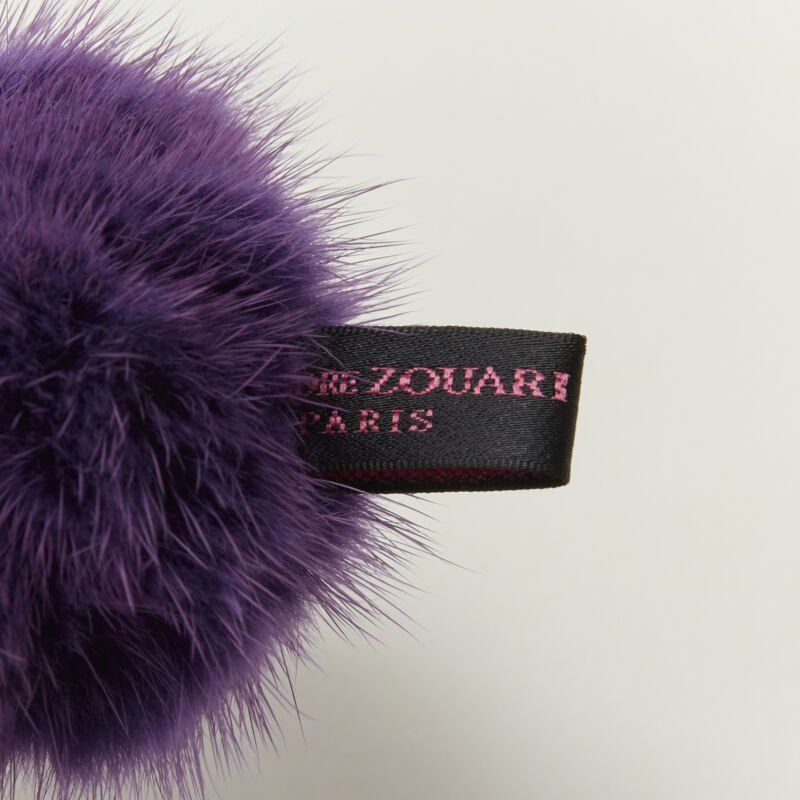 Other ALEXANDER ZOUARI purple fur crystal ring scrunchle hair tie Size ONE SIZE - 4 Thumbnail