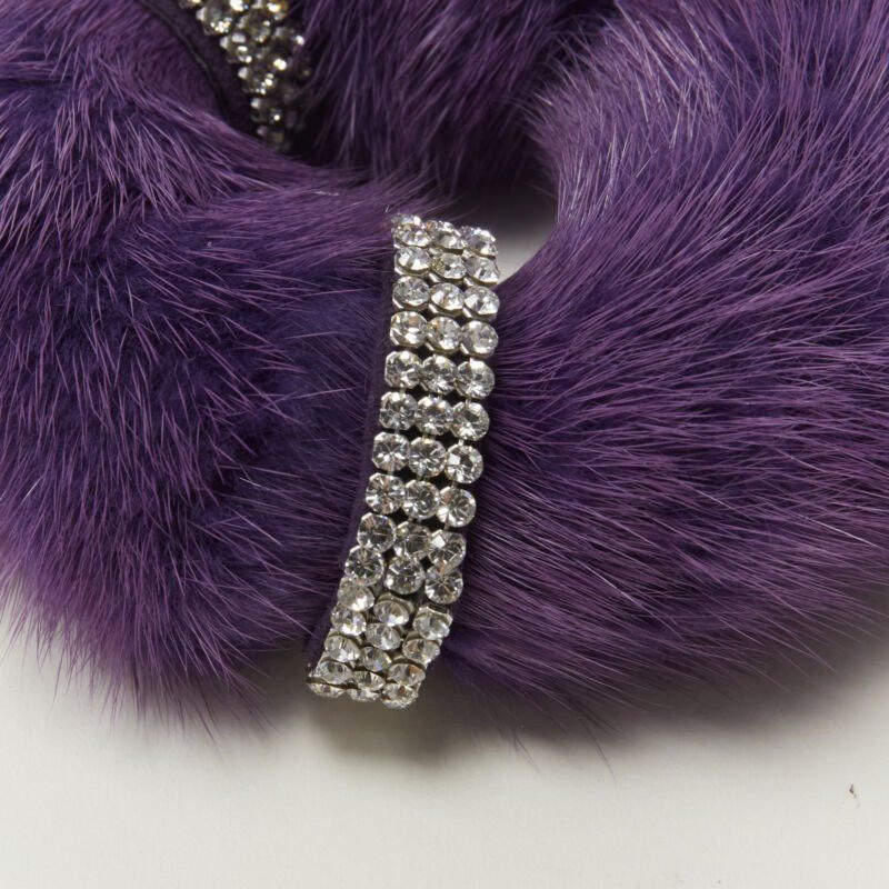 Other ALEXANDER ZOUARI purple fur crystal ring scrunchle hair tie Size ONE SIZE - 2 Thumbnail