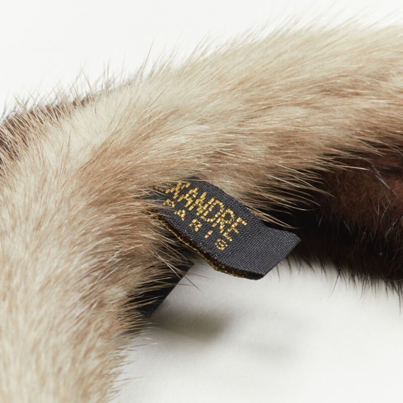 Other ALEXANDER ZOUARI 2X brown natural grey mink fur headband Size ONE SIZE - 5 Thumbnail