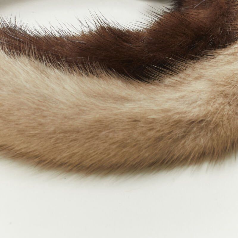 Other ALEXANDER ZOUARI 2X brown natural grey mink fur headband Size ONE SIZE - 4 Thumbnail