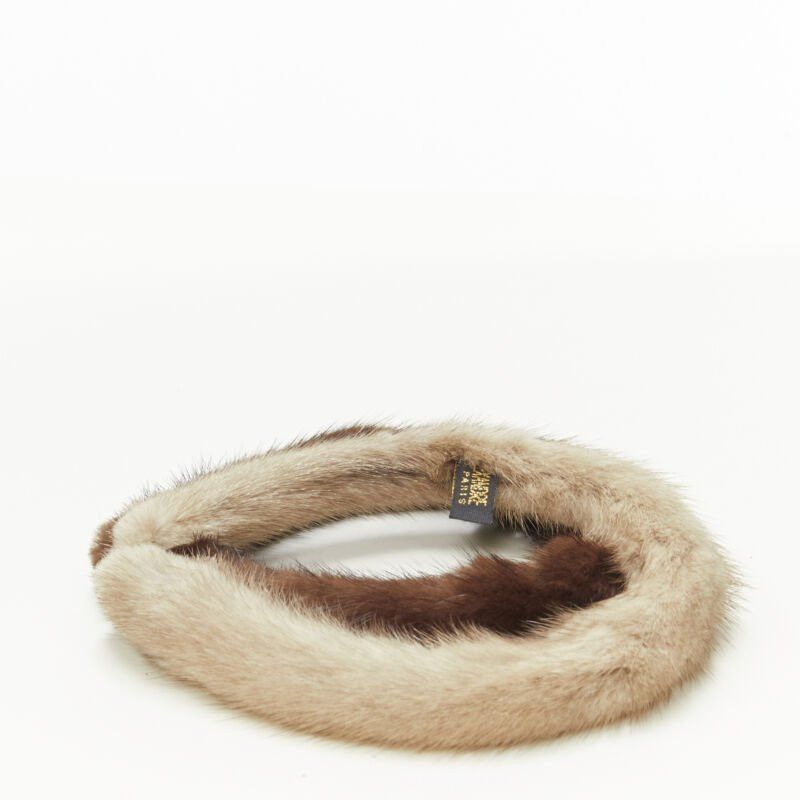 Other ALEXANDER ZOUARI 2X brown natural grey mink fur headband Size ONE SIZE - 2 Thumbnail