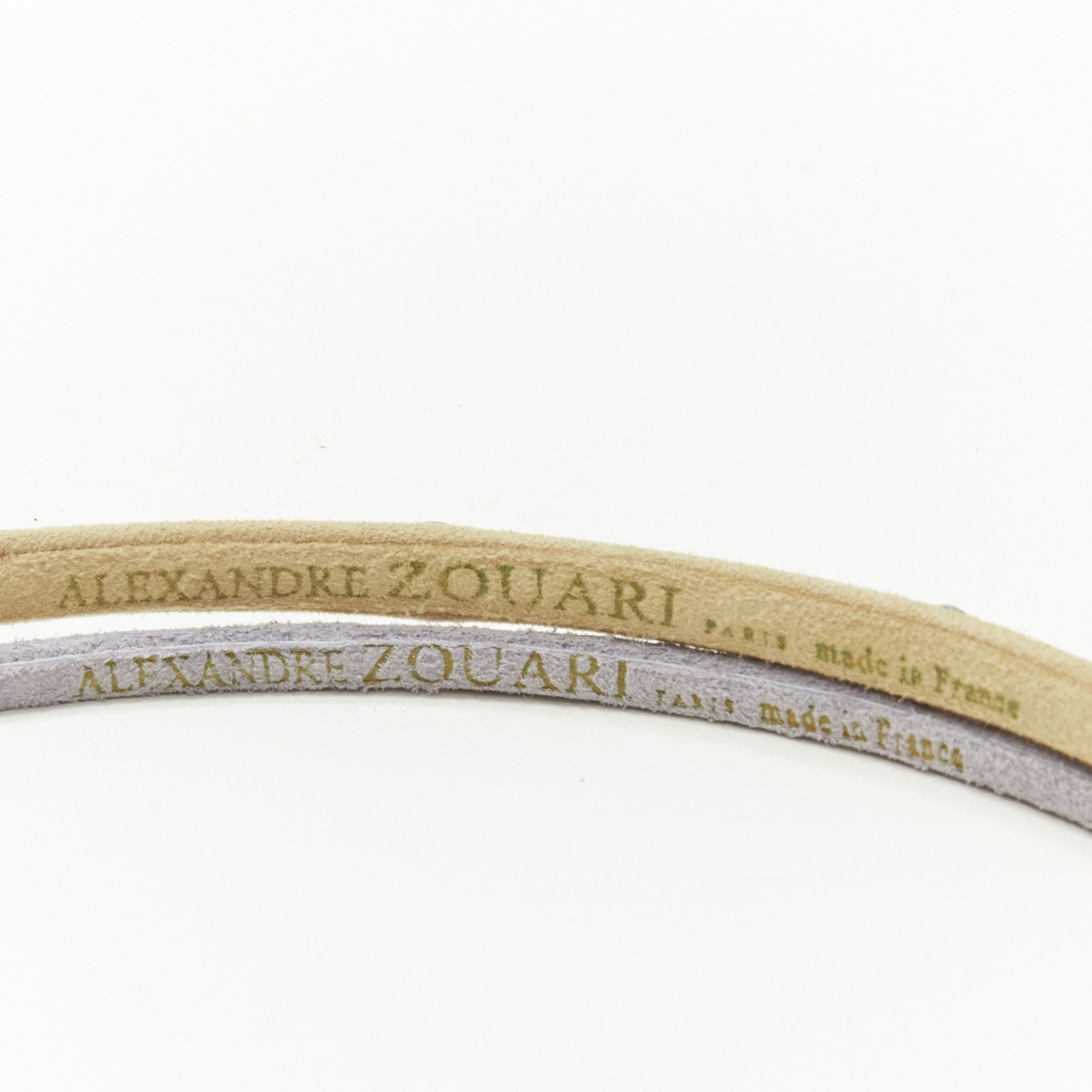 Other ALEXANDRE ZOUARI beige grey suede colorful rhinestone skinny headband X2 Size ONE SIZE - 6 Thumbnail