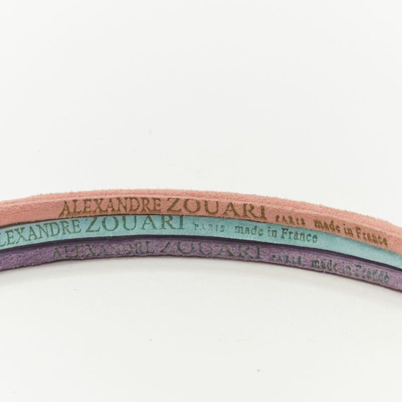 Other ALEXANDER ZOUARI LOT OF 3 pink teal purple suede crystal embellished headband Size ONE SIZE - 7 Thumbnail