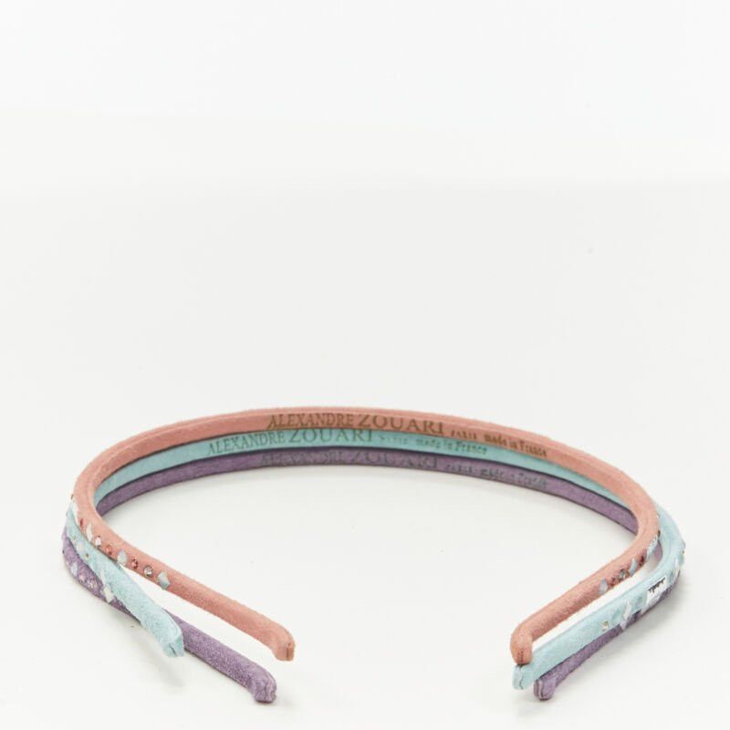 Other ALEXANDER ZOUARI LOT OF 3 pink teal purple suede crystal embellished headband Size ONE SIZE - 5 Thumbnail
