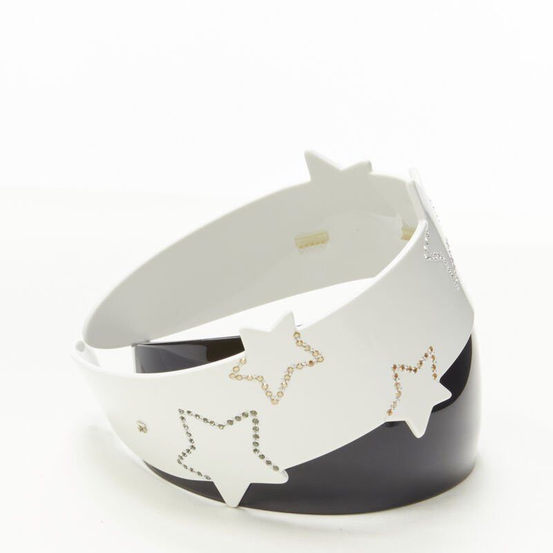 Other ALEXANDER ZOUARI LOT OF 2 crystal white star acrylic wide plain black headband Size ONE SIZE - 3 Thumbnail
