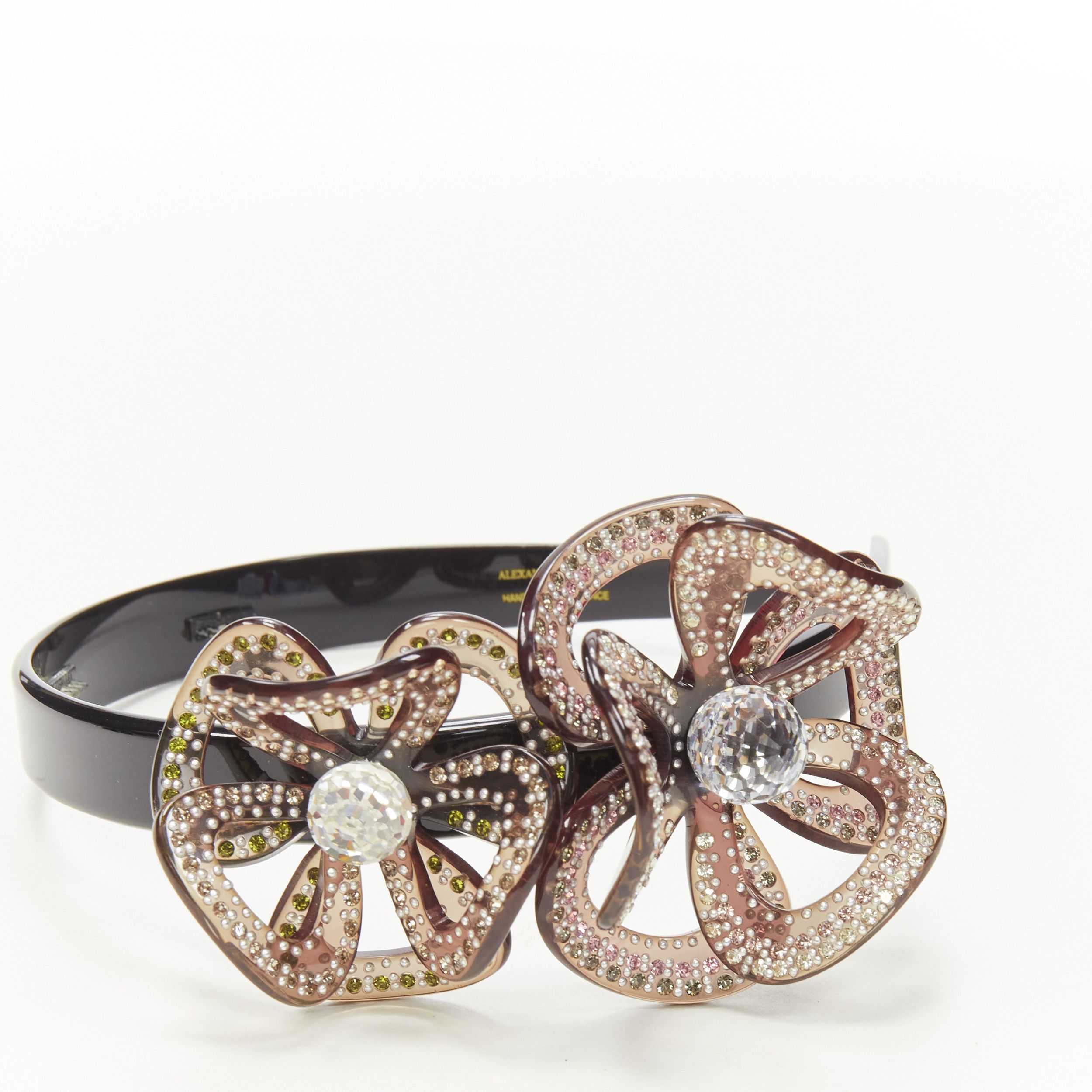 Other ALEXANDRE ZOUARI black grey crystal 3D layered flower acrylic headband X2 Size ONE SIZE - 8 Thumbnail
