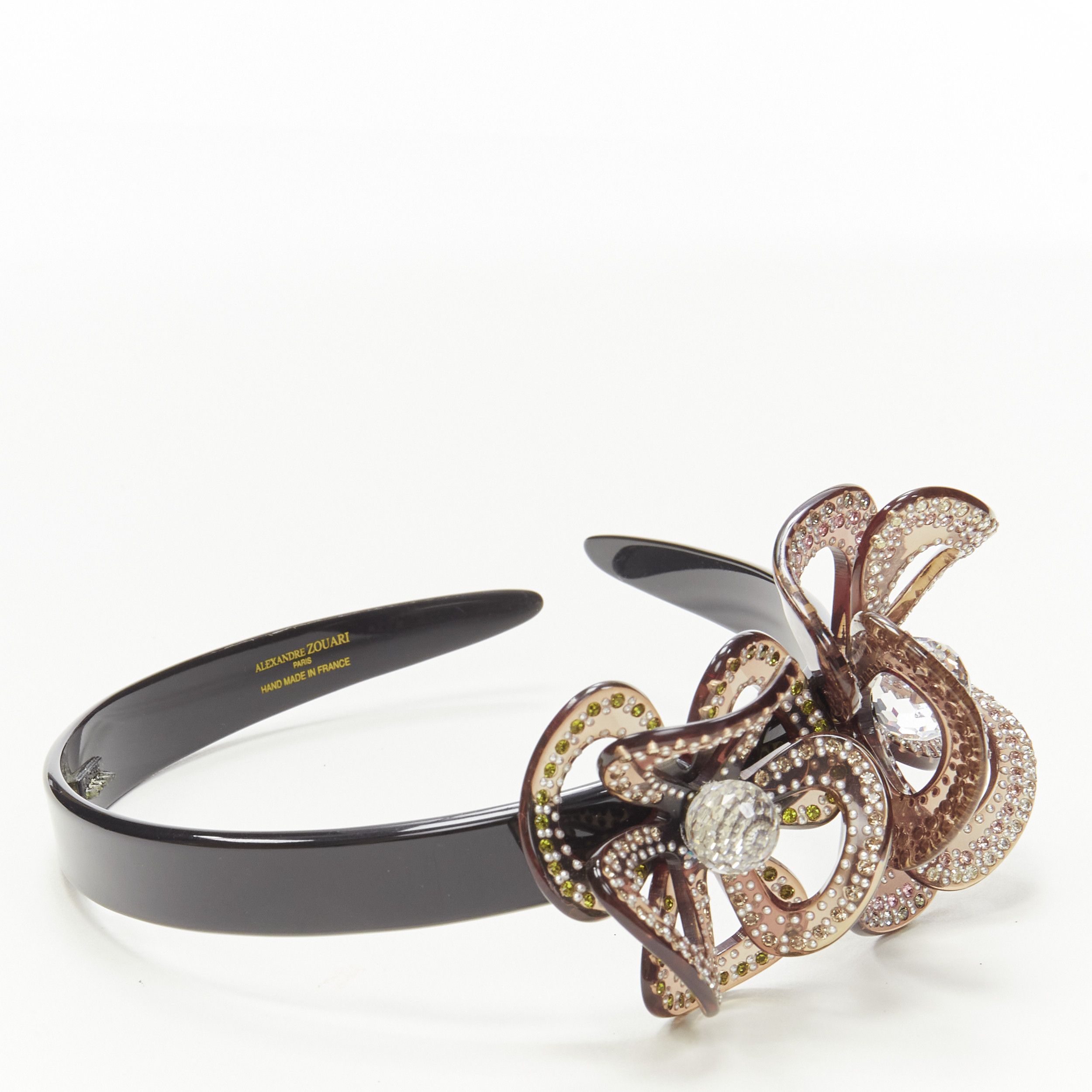 Other ALEXANDRE ZOUARI black grey crystal 3D layered flower acrylic headband X2 Size ONE SIZE - 5 Thumbnail