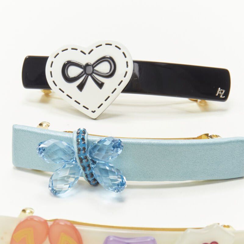 Other ALEXANDER ZOUARI LOT OF 3 mixed acrylic blue butterfly heart bow hair clip Size ONE SIZE - 3 Thumbnail