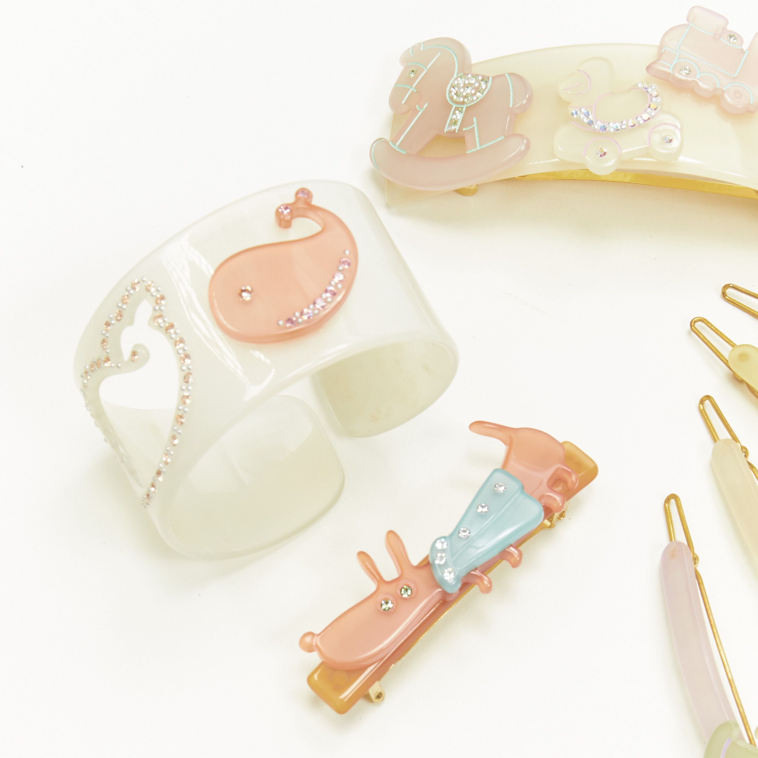 Other CHIC & MODE Alexandre Zouari crystal horse plane acrylic bangle hair clip X7 Size ONE SIZE - 2 Thumbnail
