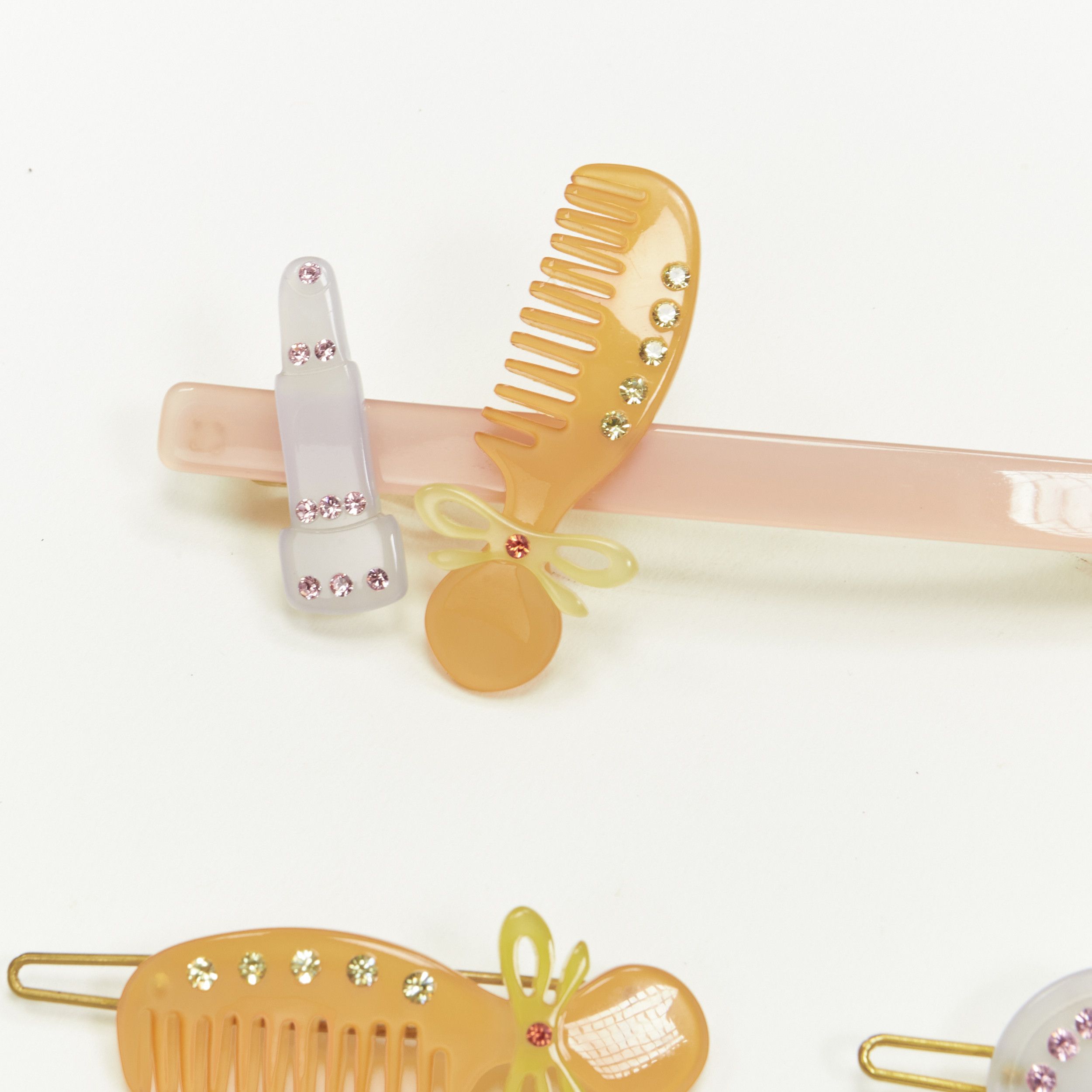 Other CHIC & MODE Alexandre Zouari orange grey combs lipstick acrylic clips X3 Size ONE SIZE - 3 Thumbnail
