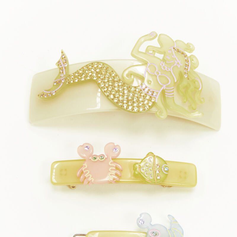 Other rare CHIC & MODE Alexandre Zouari pastel yellow Mermaid crab hair clips X4 Size ONE SIZE - 3 Thumbnail