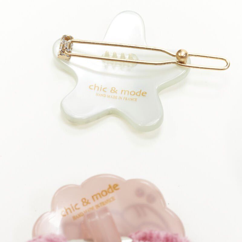 Other CHIC & MODE Alexandre Zouari 4X green crystal star pink sheep hair clip tie Size ONE SIZE - 5 Thumbnail