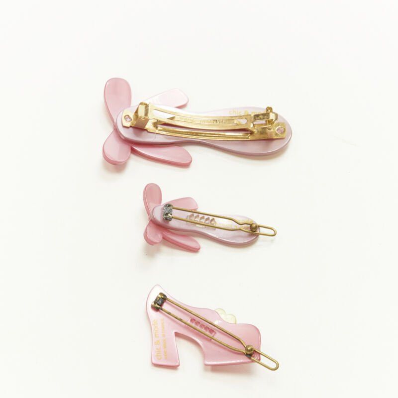Other CHIC & MODE Alexandre Zouari LOT OF 3 pink ballerina shoes hair clip Size ONE SIZE - 2 Thumbnail