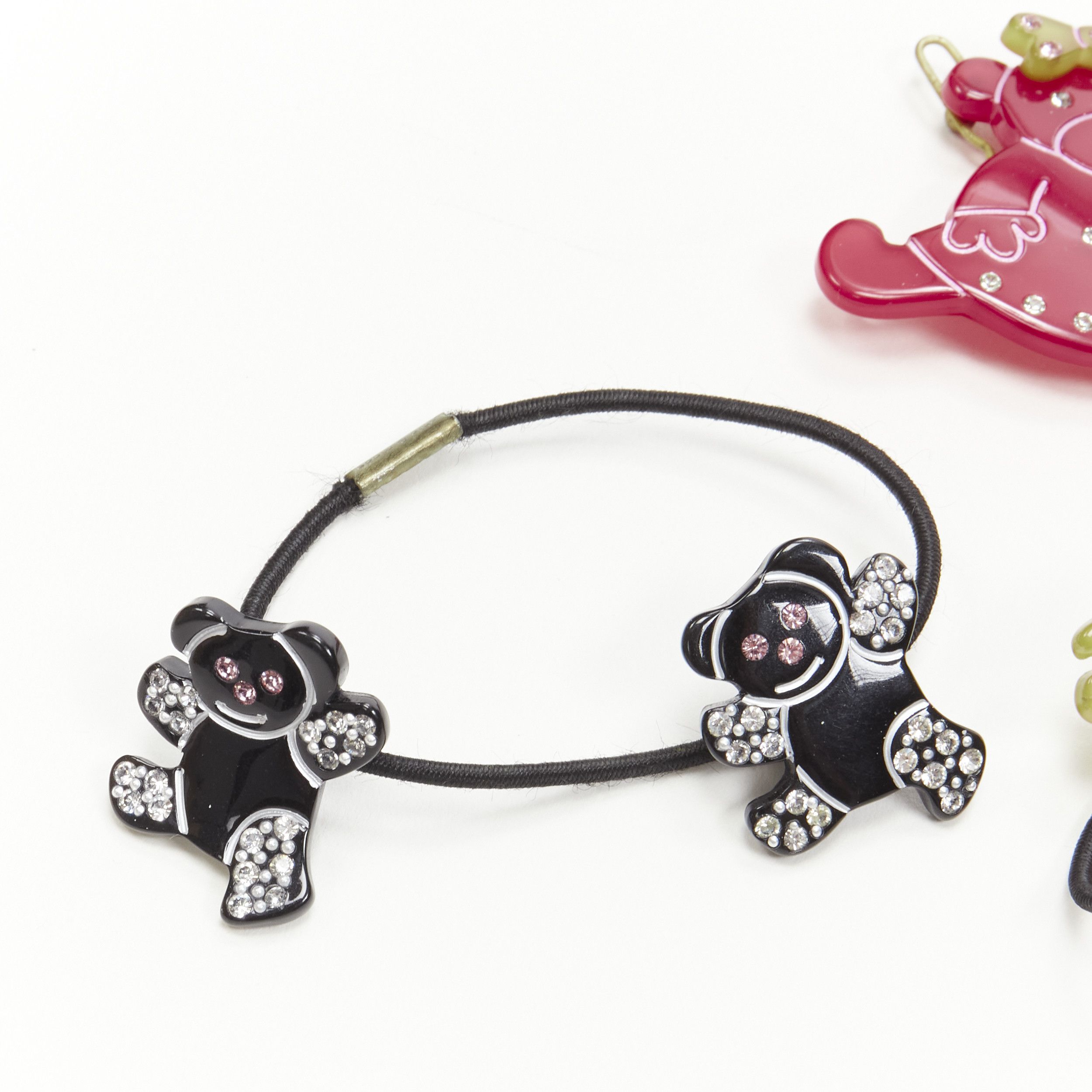 Other CHIC & MODE Alexandre Zouari red green black crystal teddy bear clip tie X3 Size ONE SIZE - 2 Thumbnail