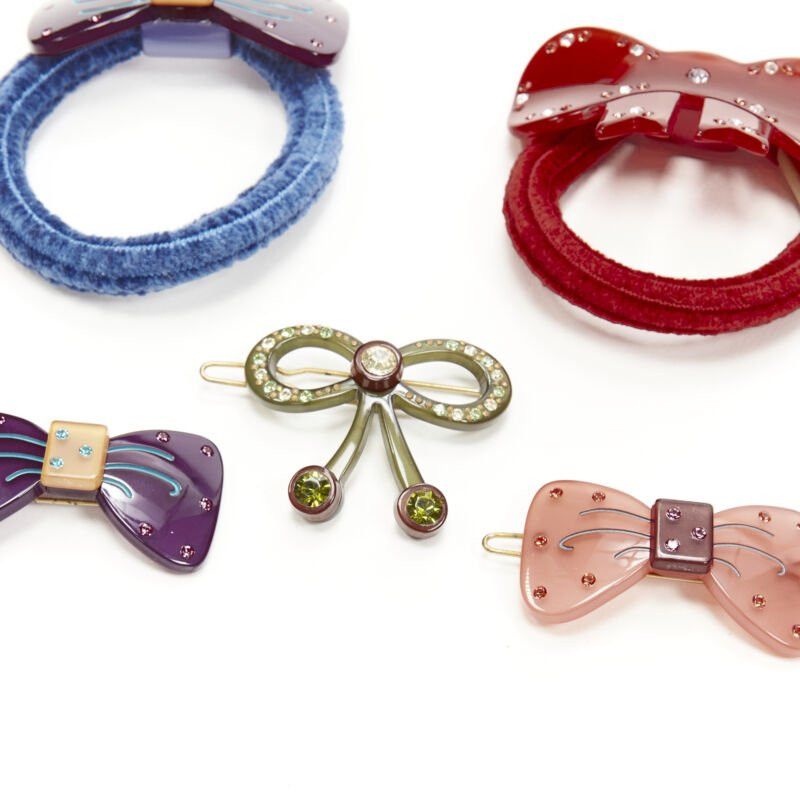 Other CHIC & MODE Alexandre Zouari LOT OF 5 crystal acrylic bow ribbon hair tie clip Size ONE SIZE - 4 Thumbnail