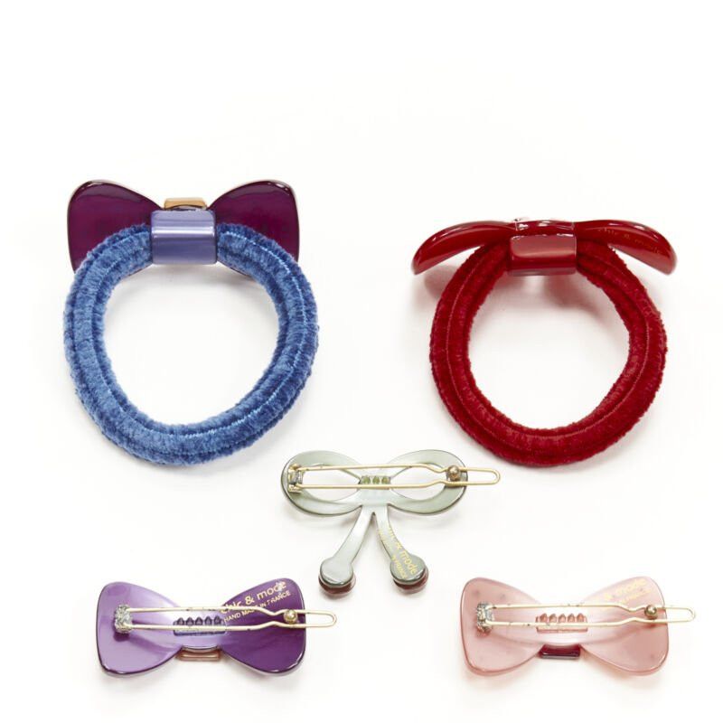 Other CHIC & MODE Alexandre Zouari LOT OF 5 crystal acrylic bow ribbon hair tie clip Size ONE SIZE - 3 Thumbnail