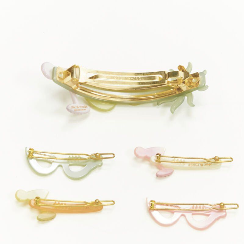 Other CHIC & MODE Alexandre Zouari LOT OF 5 cateye martini acrylic hair clip Size ONE SIZE - 2 Thumbnail