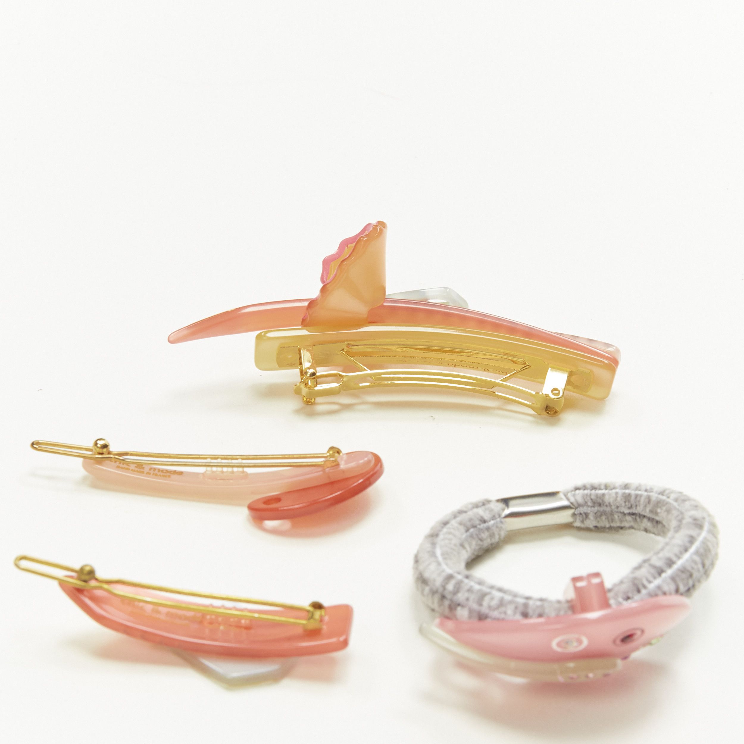 Other CHIC & MODE Alexandre Zouari pink brush stationary acrylic crystal clip tie X4 Size ONE SIZE - 5 Thumbnail