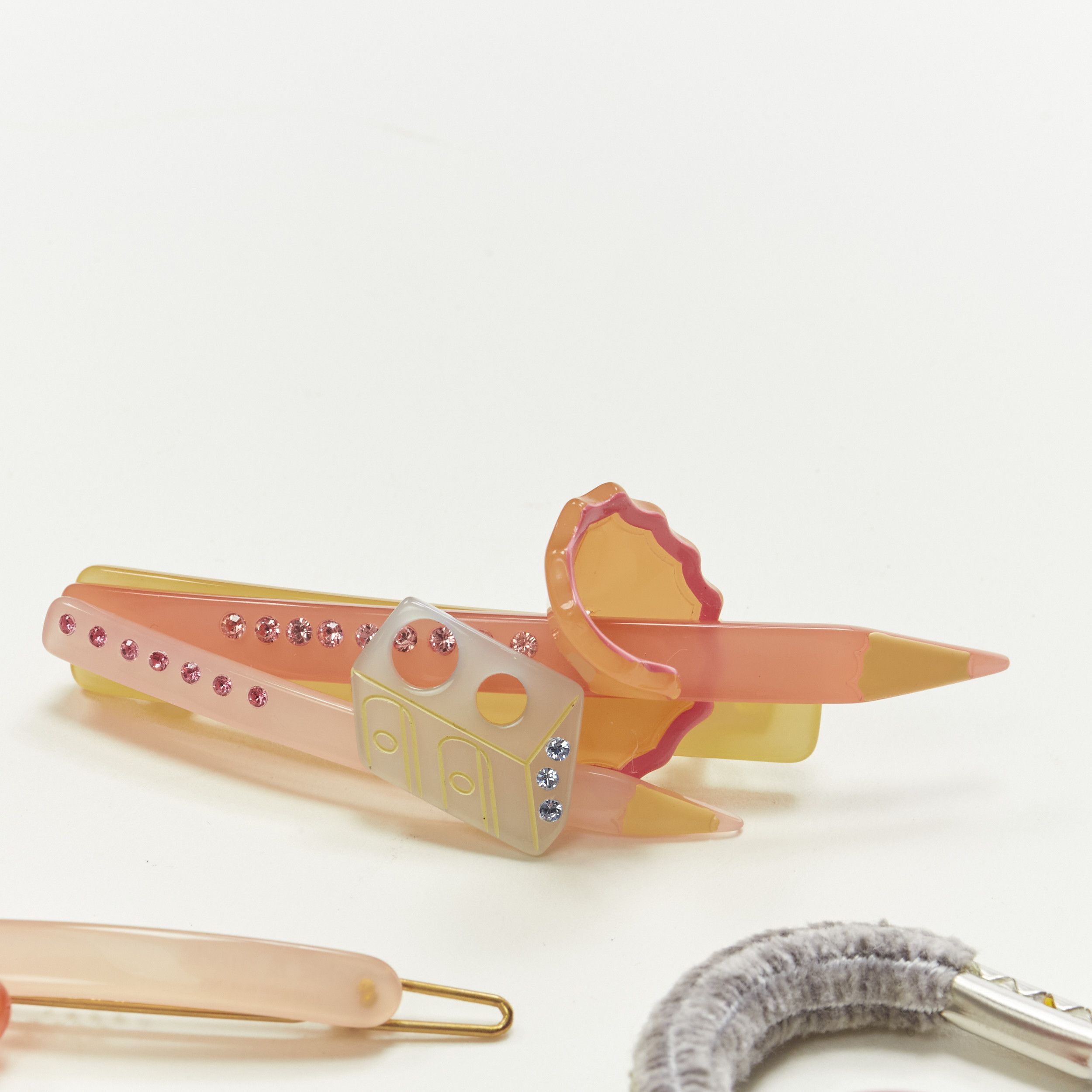 Other CHIC & MODE Alexandre Zouari pink brush stationary acrylic crystal clip tie X4 Size ONE SIZE - 3 Thumbnail