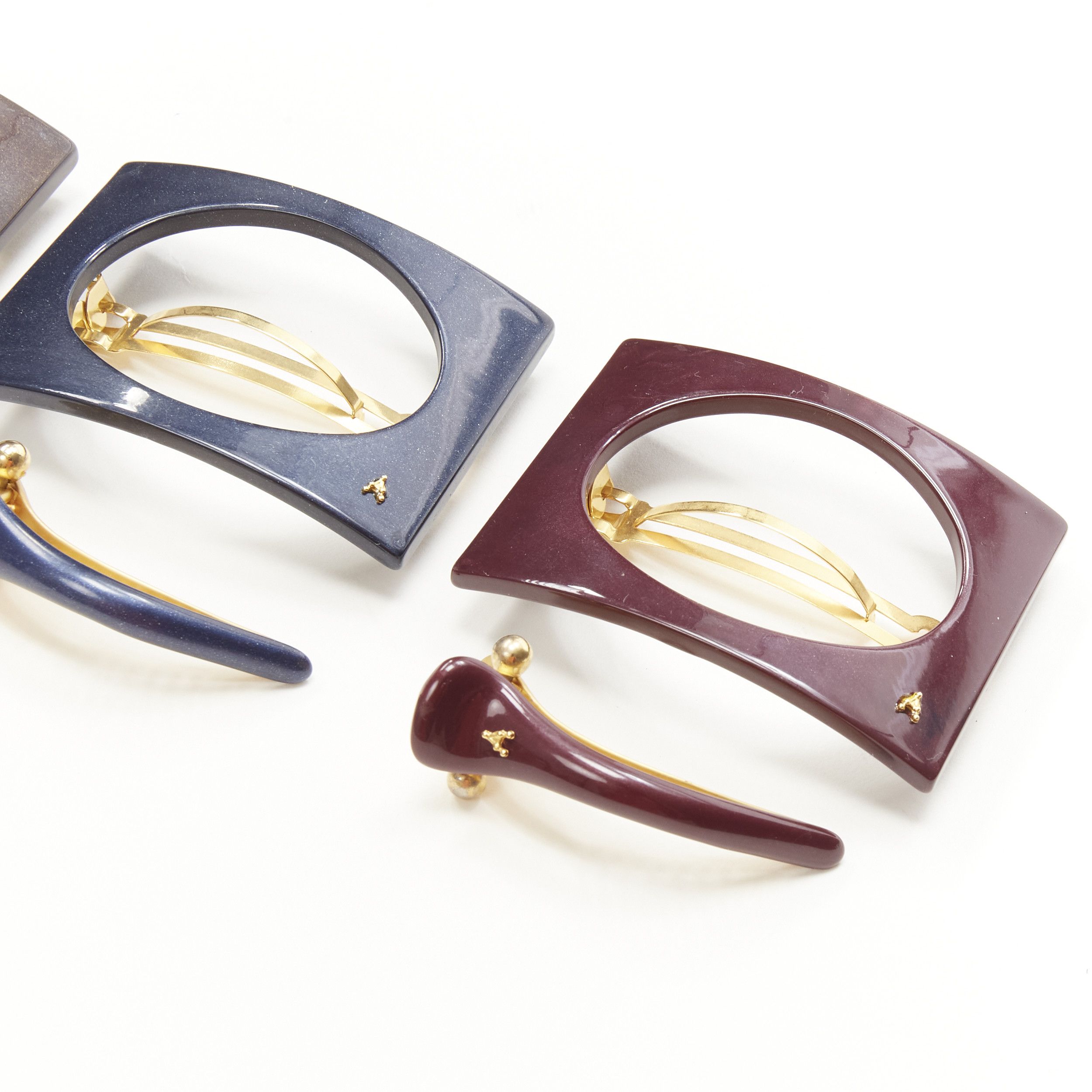 Other ALEXANDRE DE PARIS Zouari brown blue red square cut out acrylic hair clip X6 Size ONE SIZE - 3 Thumbnail