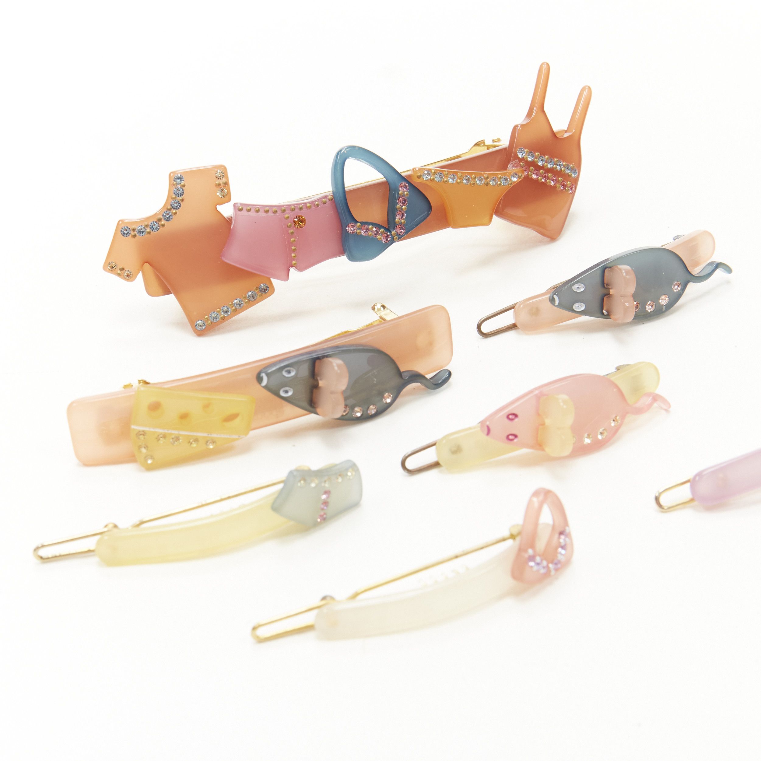 Other CHIC & MODE Alexandre Zouari pastel lingerie mouse cheese acrylic hair clips X7 Size ONE SIZE - 2 Thumbnail