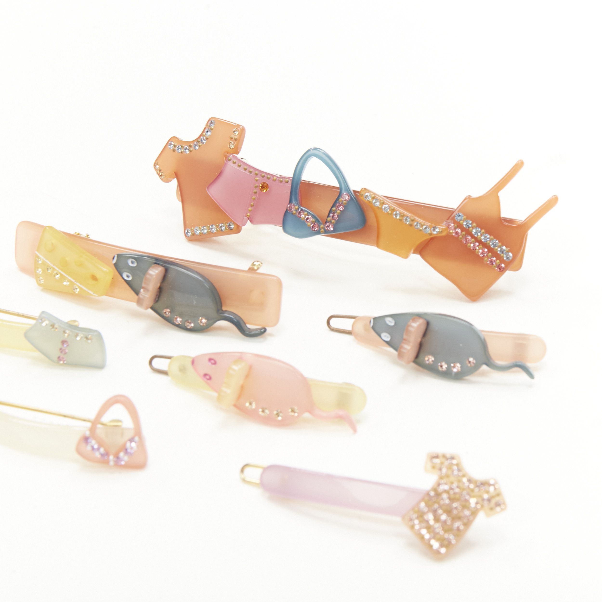 Other CHIC & MODE Alexandre Zouari pastel lingerie mouse cheese acrylic hair clips X7 Size ONE SIZE - 3 Thumbnail