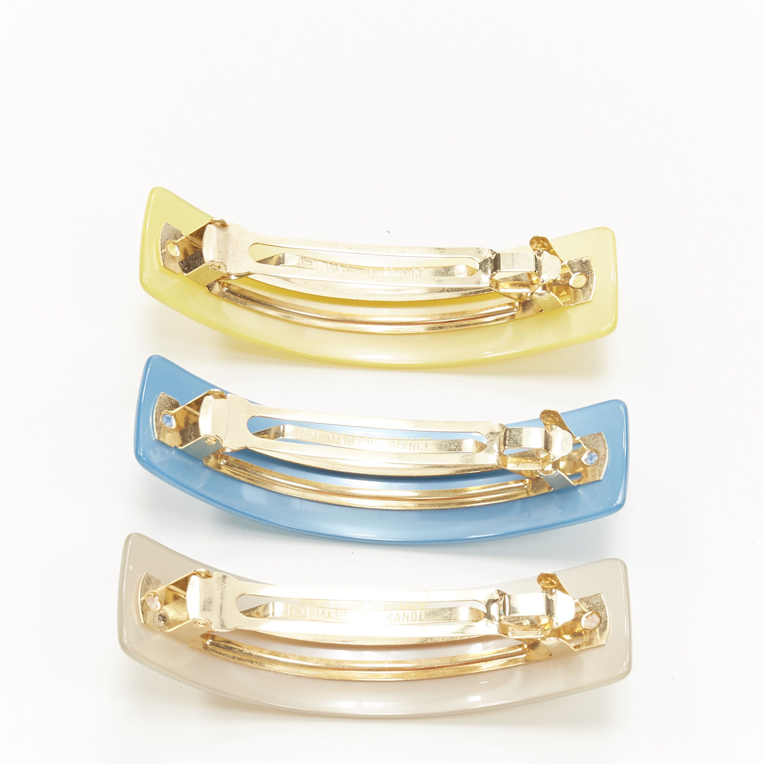 Other CHIC & MODE Alexandre Zouari color block shiny surface logo acrylic clips X3 Size ONE SIZE - 4 Thumbnail