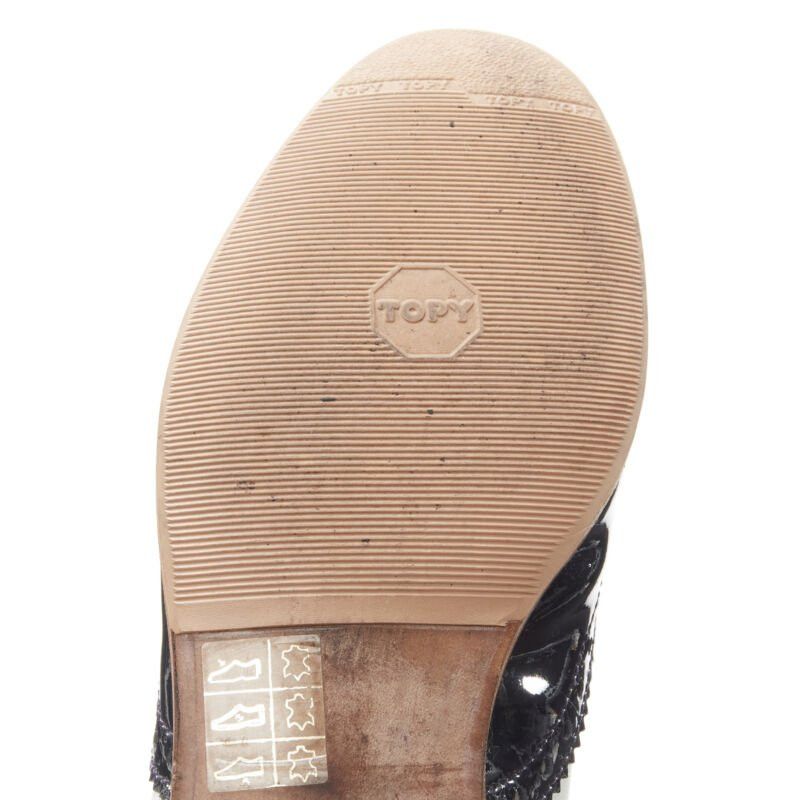 Church's CHURCH'S Burwood black patent white perforated leather brogue EU36 Size US 6 / IT 36 - 10 Thumbnail