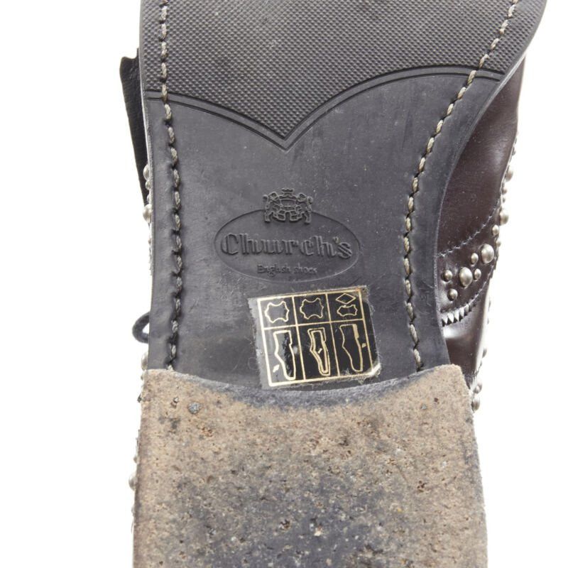 Church's CHURCH'S Burwood Met Cordovan dark brown silver studded fringe brogue EU36 Size US 6 / IT 36 - 11 Thumbnail