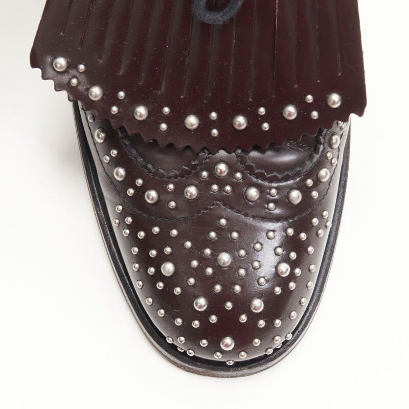 Church's CHURCH'S Burwood Met Cordovan dark brown silver studded fringe brogue EU36 Size US 6 / IT 36 - 6 Thumbnail